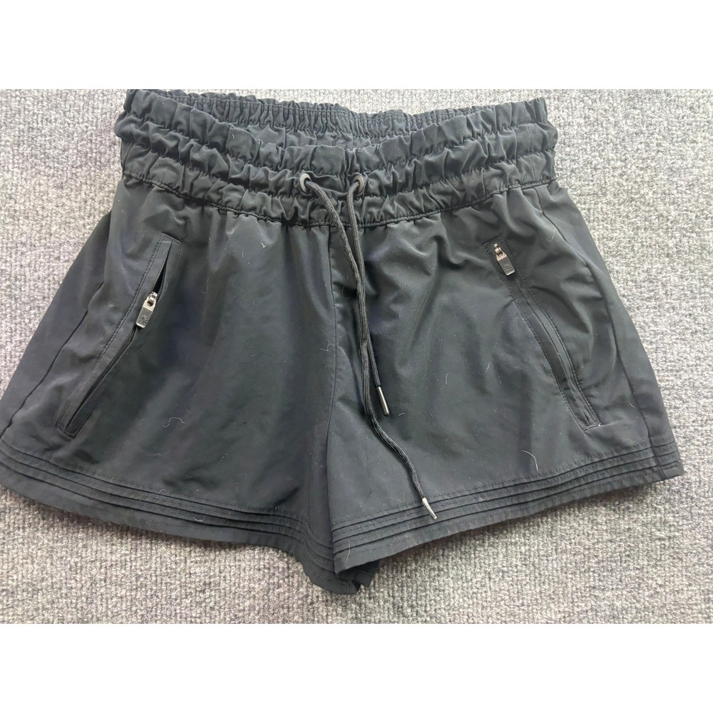 Athleta Newport Board Shorts Womens XS Black 2.5 Inseam Smocked Waist 67589